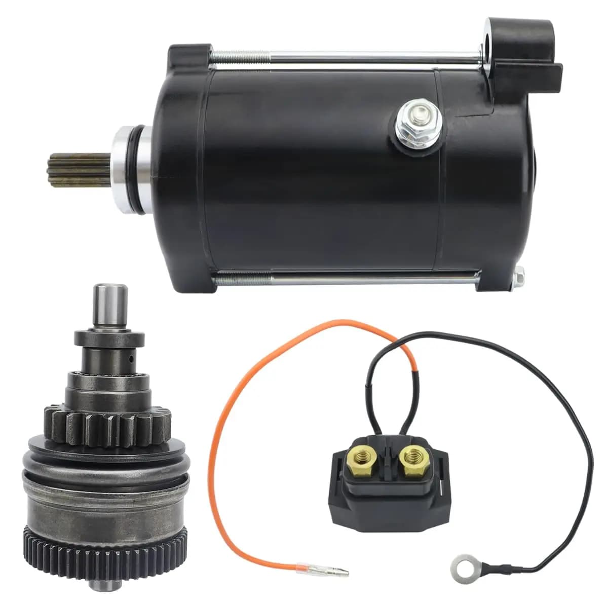 Starter e Relé Bendix para Yamaha SuperJet, WaveRunner SJ700 2002-2020, Wave Venture 700 XL700 2002-2004, 6M6-81800-10-00 18420 - Peça para Jet Ski
