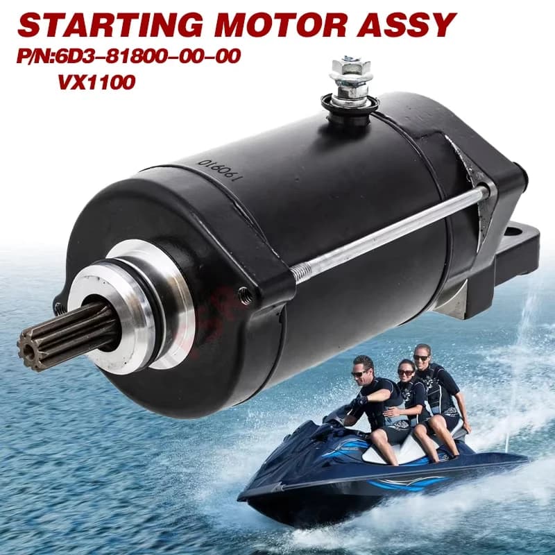 MOTOR DE PARTIDA COMPLETO, PARA YAMAHA V1/VX SPORT CRUISER DELUXE VX1100, P/N: 6D3-81800-00-00, PEÇAS PARA JET SKI - Peça para Jet Ski